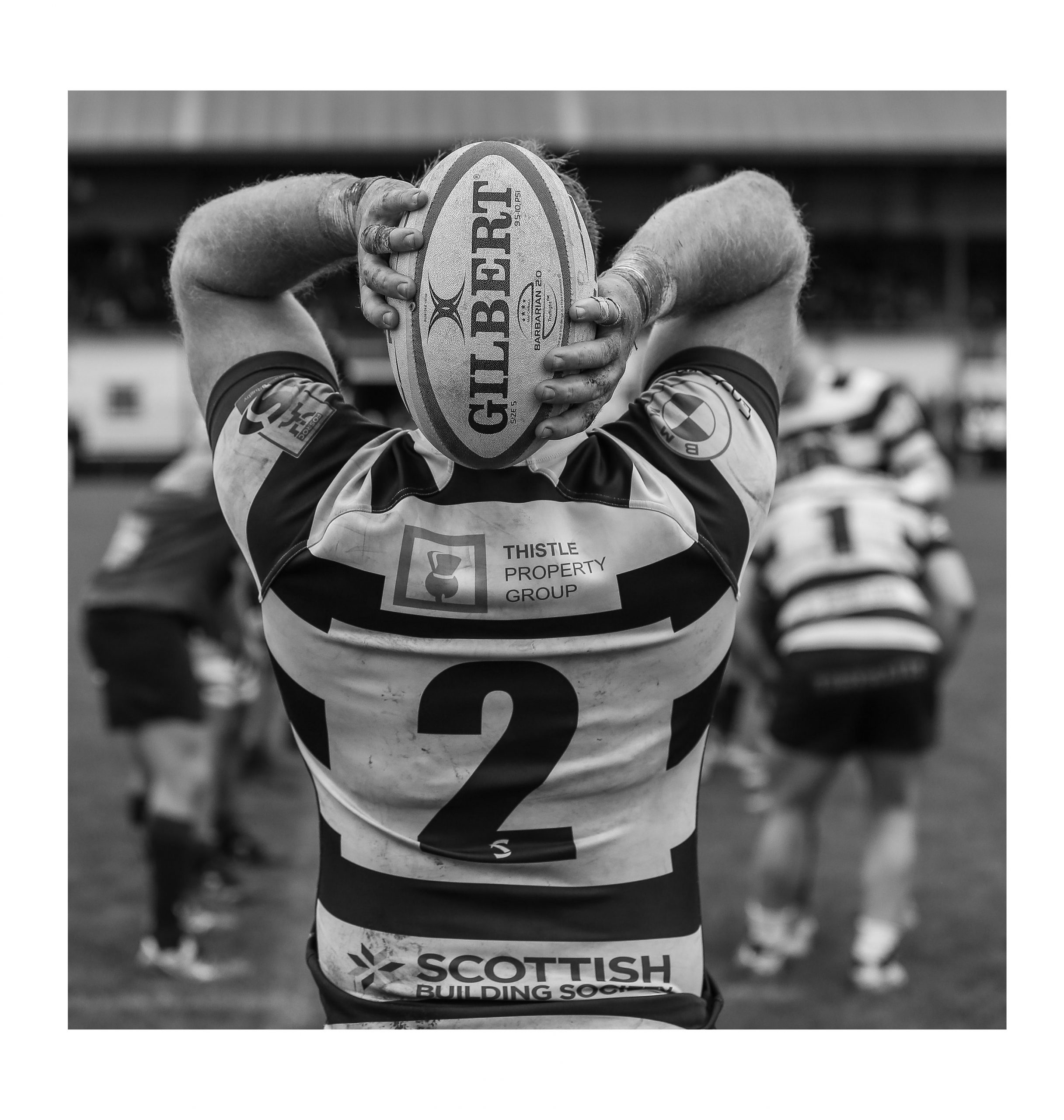 Heriots Michael Liness prepares for a line our throw in.FOSROC Super 6 match between Heriot's Rugby and Boroughmuir Bears at Goldenacre, Edinburgh on 09/10/2021. 

(Photo: 39 Design Photography)